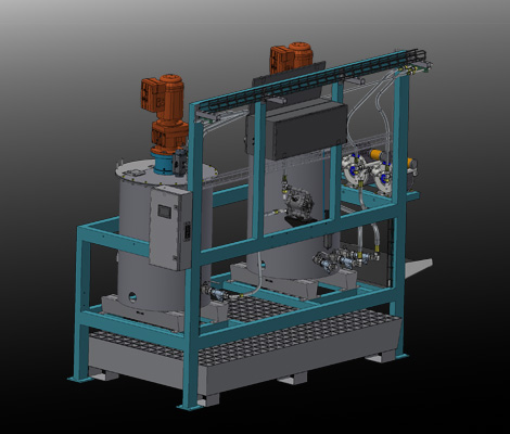 Stazione industriale per materiali FMB-250 con sistema di controllo e trasporto