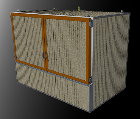 Disegno del prodotto di una stazione contenitore IBC singolo per l'approvvigionamento di materiale