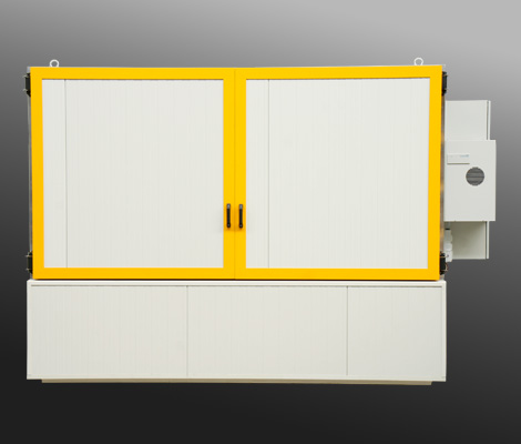 Stazione container IBC per l'approvvigionamento industriale di materiali, vista esterna